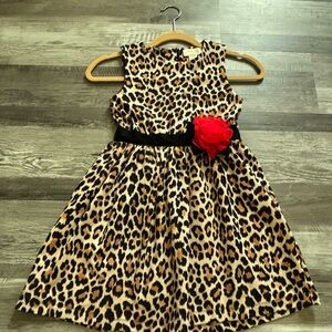 Kate Spade Animal Print Dress with Red Flower Accent